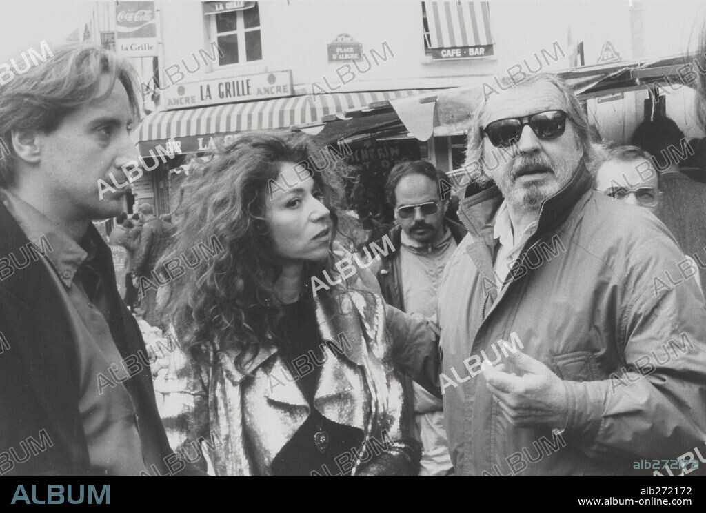 ALAIN TANNER, JUANJO PUIGCORBE y MYRIAM MEZIERES en EL DIARIO DE LADY M, 1993 (LE JOURNAL DE LADY M), dirigida por ALAIN TANNER. Copyright MESSIDOR FILMS.
