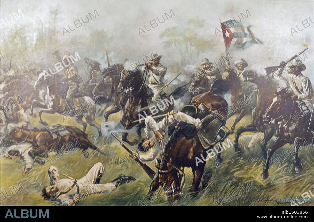 Battle of Desmayo,  Spanish American War by William Allen Rogers,  (1854-1931),  1899.