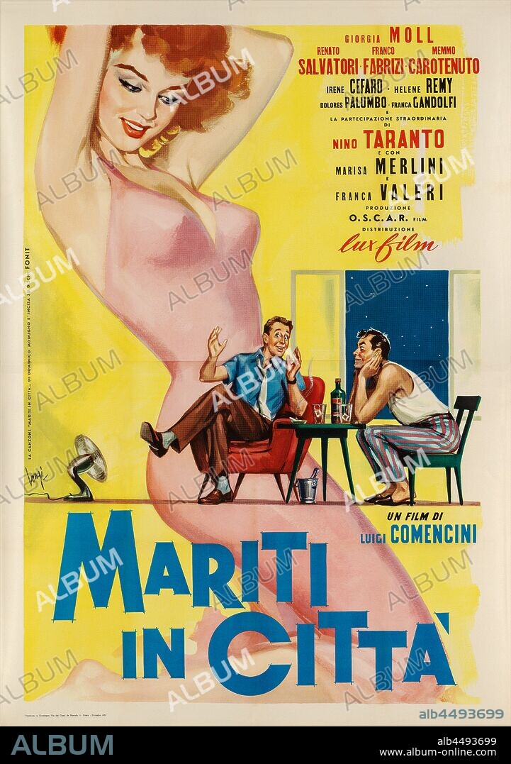 CARLANTONIO LONGI. Movie poster "Husbands in the City (Mariti in città)" by Luigi Comencini.
