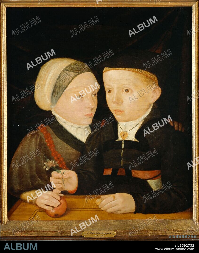 JAKOB SEISENEGGER. Portrait of a brother and a sister, also known as Fugger children.