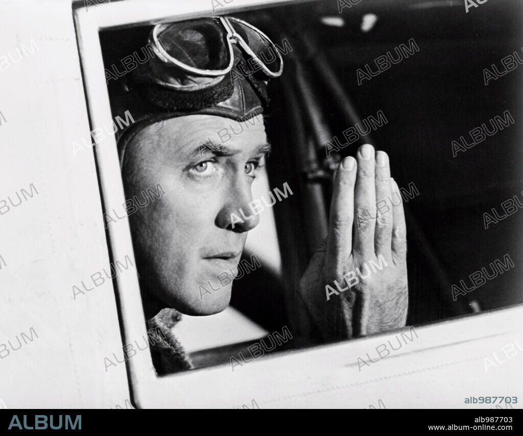 JAMES STEWART en EL HÉROE SOLITARIO, 1957 (THE SPIRIT OF ST. LOUIS), dirigida por BILLY WILDER. Copyright WARNER BROTHERS.
