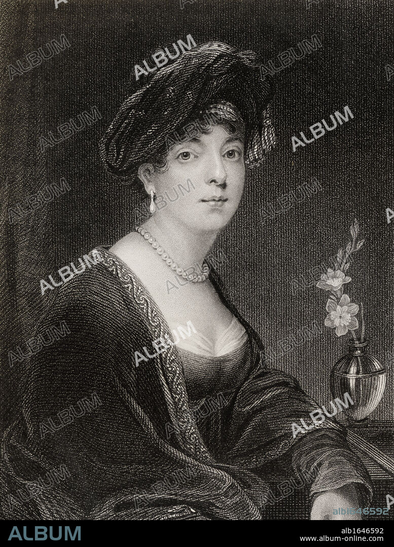 Elizabeth Sutherland-Gower. Marchioness of Stafford, Countess of Sutherland, Baroness of Strathnaver. 1765-1839. Engraved by S. Freeman after T.Phillips. From the book 'National Portrait Gallery Volume I' published 1830.