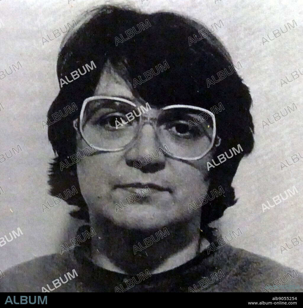Photograph of Rosemary West. Rosemary Pauline "Rose" West (1953-) a British serial killer who, along with her husband Fred West (1941-1995), committed at least 12 murders between 1967 and 1987.