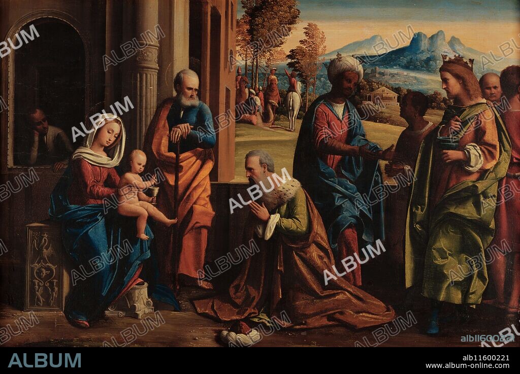 GIOVANNI BATTISTA ORTOLANO (BENVENUTI). The Adoration of the Magi.