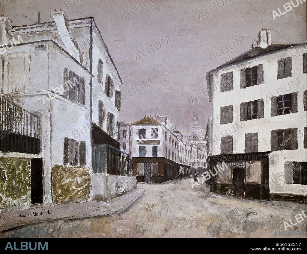 MAURICE UTRILLO. La rue Norvins - 1910 - 78x92 cm - oil on cardboard.