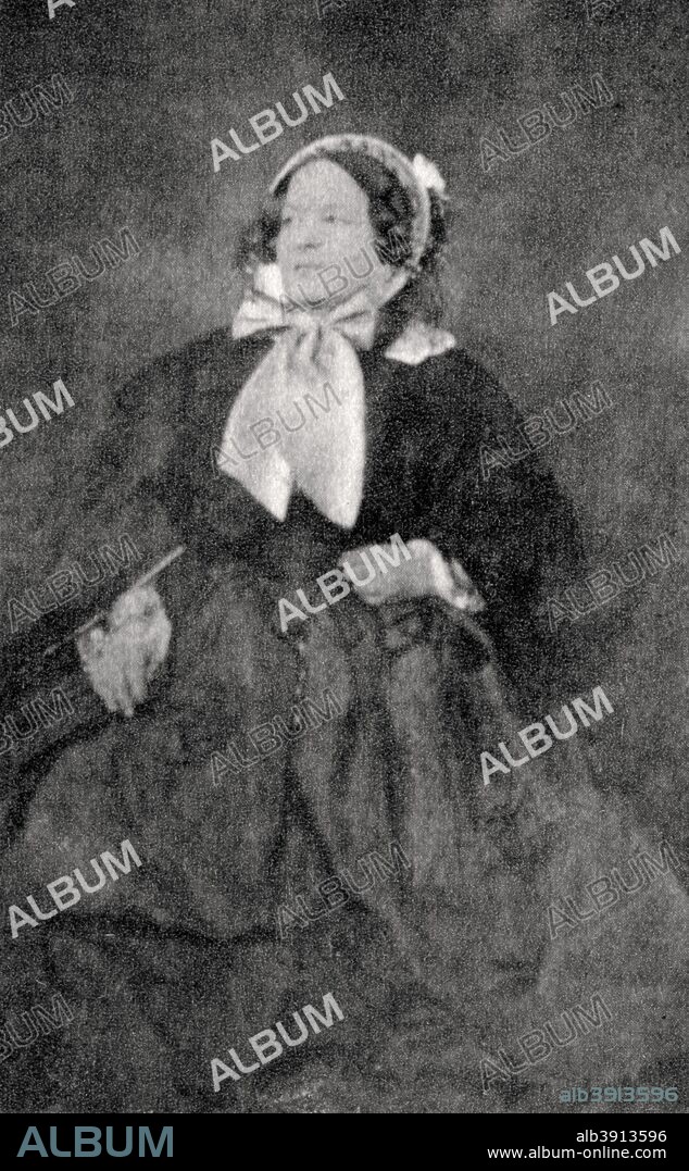 Ewelina Hanska, Madame Honore de Balzac, 19th century. A Polish noblewoman, Countess Ewelina Hanska (1801-1882) married French author Honore de Balzac in 1850, five months before his death. A photograph from Album de Photographies dans L'Intimite de Personnages Illustres, 1860-1920, 6th album, Editions MD, Paris.