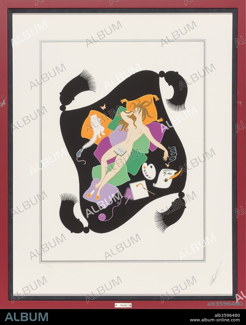 ERTÉ. Sloth. From the Series "The Seven Deadly Sins".