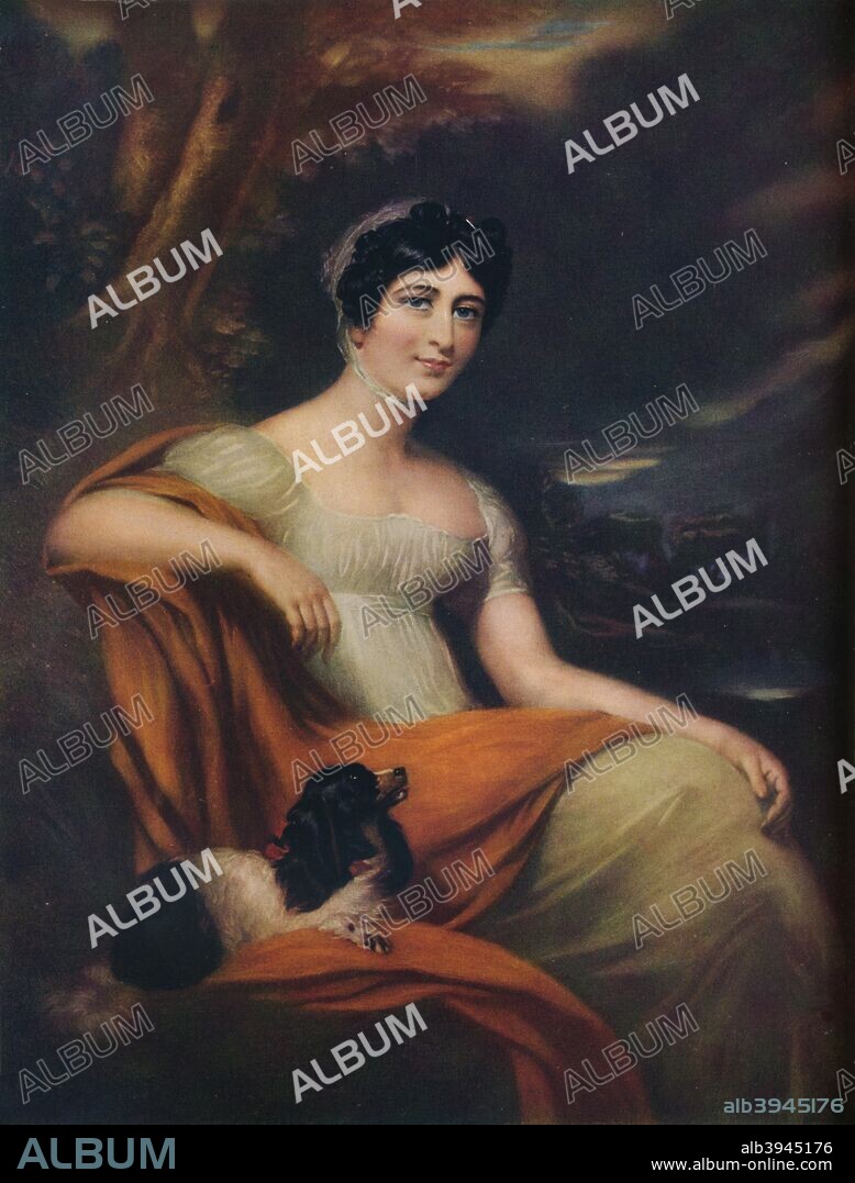 Mrs Cunliffe Offley. The Hon. Elizabeth Emma Crewe, Mrs Foster Cunliffe-Offley (1780-1850). After Sir Thomas Lawrence (1769-1830). From The Connoisseur Vol XXXV [Otto Limited, London, 1913.].