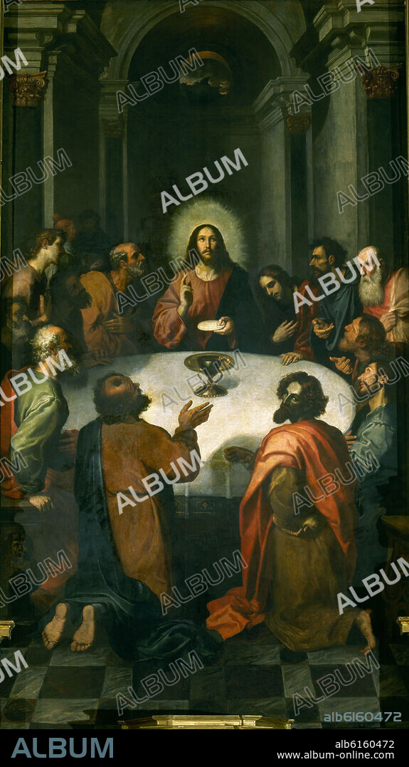FRANCISCO RIBALTA. RETABLO MAYOR - SANTA CENA O INSTITUCION DE LA EUCARISTIA - 1606 - BARROCO ESPAÑOL.