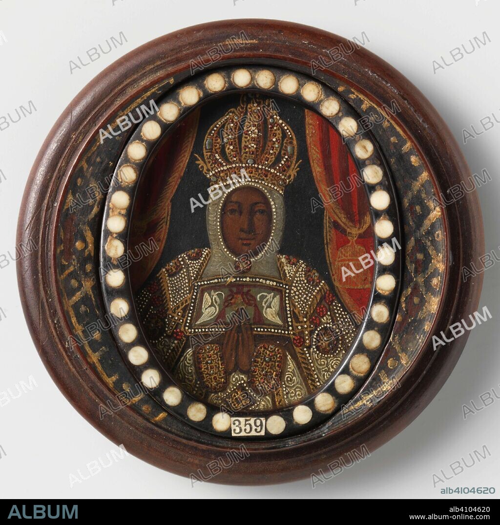 Black Madonna. Dating: 1650 - 1699. Place: Spain. Measurements: d 7.5 cm × d 2.5 cm.