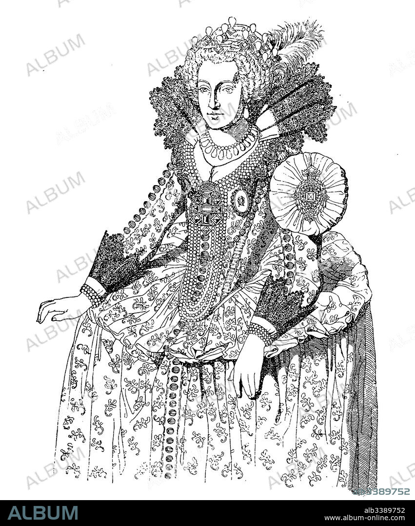 Elizabeth Stuart, Queen of Bohemia, 1612, in a  Vertugado dress, History of fashion, costume story.