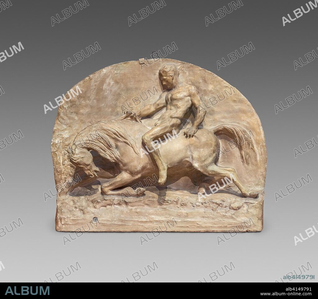 ANTONIN-MARIE MOINE. Fall of a Cavalier. Antonin Moine; French, 1796-1849. Date: 1831. Dimensions: 42 × 50.5 × 8.9 cm (16 × 19 7/8 × 3 1/2 in.). Patinated plaster bas-relief. Origin: .