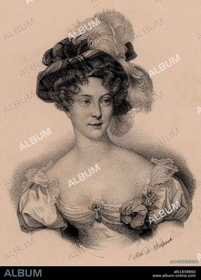 Caroline Ferdinande Louise, Duchesse de Berry (1798-1870), daughter of Francis, King of the Two Sicilies, wife of Charles Ferdinand, Duc de Berry  Lithograph c1830 (Photo by: Universal History Archive/UIG via Getty Images).