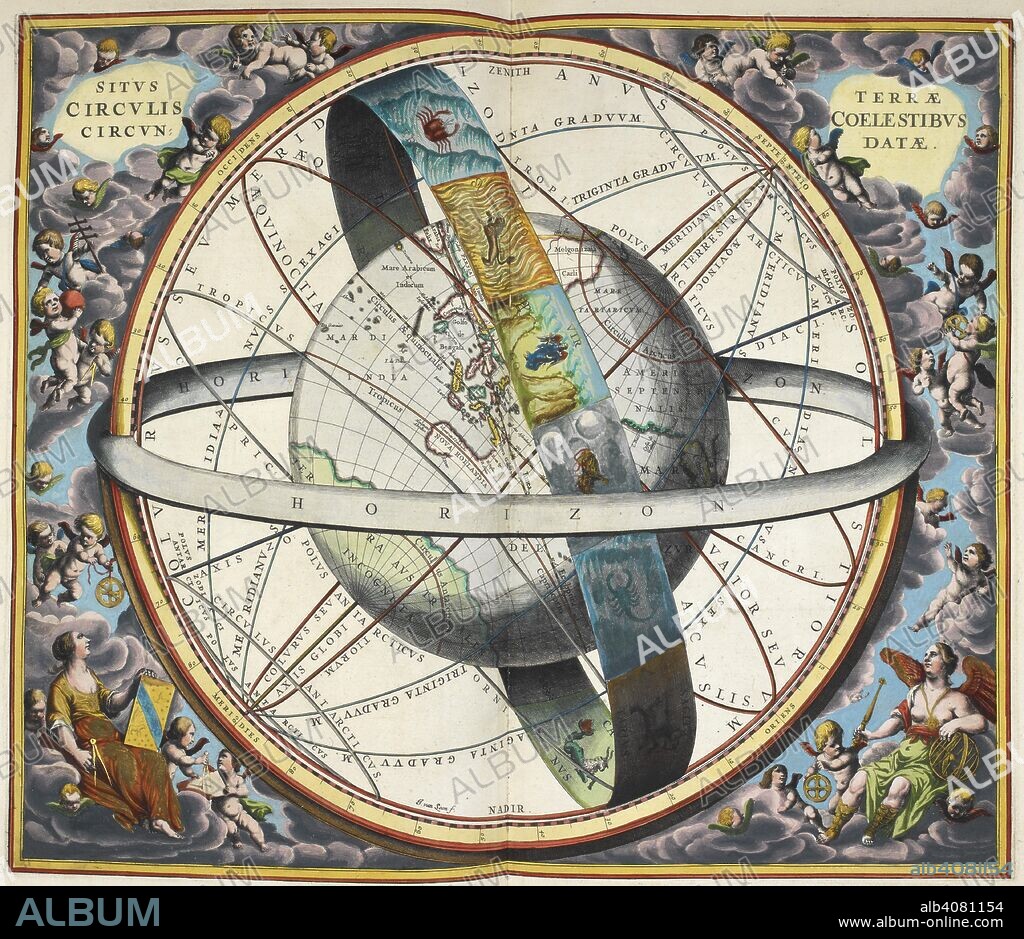 ANDREAS CELLARIUS. Planisphere with astrological signs of the zodiac. . Atlas Coelestis. Harmonia Macrocosmica seu Atlas Universalis et novus, totius universi creati Cosmographiam generalem, et novam exhibens Studio et labore Andreae Cellarii, etc. Amstelodami : Apud J. Janssonium, 1660. Source: Maps.C.6.c.2.