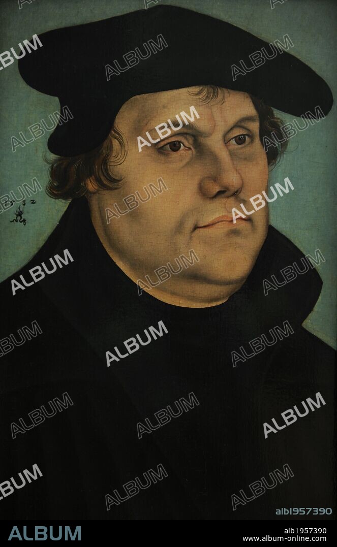 Martin Luther (1483-1546). German monk, icon of the Protestant Reformation. Portrait by Lucas Cranach the Elder (1472-1553), 1532. National Museum of Art. Copenhagen. Denmark.