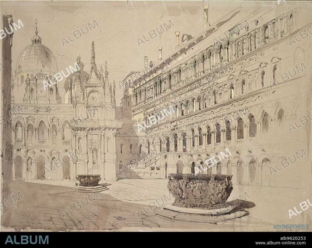 JOHN RUSKIN. The Court of the Ducal Palace, Venice, May 1841.