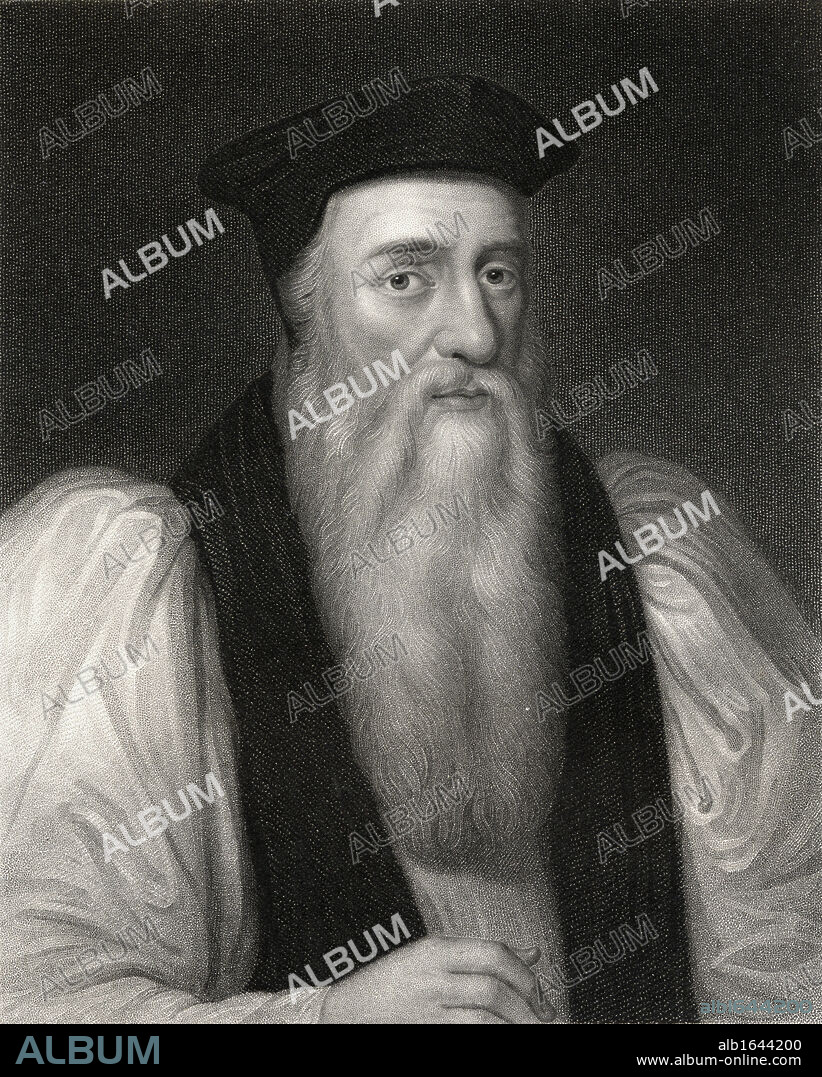 Thomas Cranmer 1489-1556. First Protestant archbishop of Canterbury 1533-56. From the book 'Lodge's British Portraits' published London 1823.