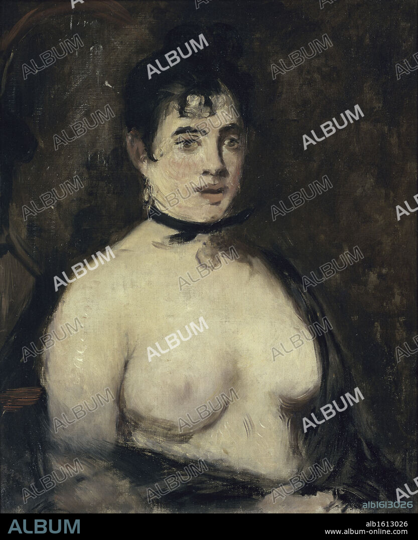 Brunette with Naked Breasts   19th C.   Edouard Manet (1832-1883/French).