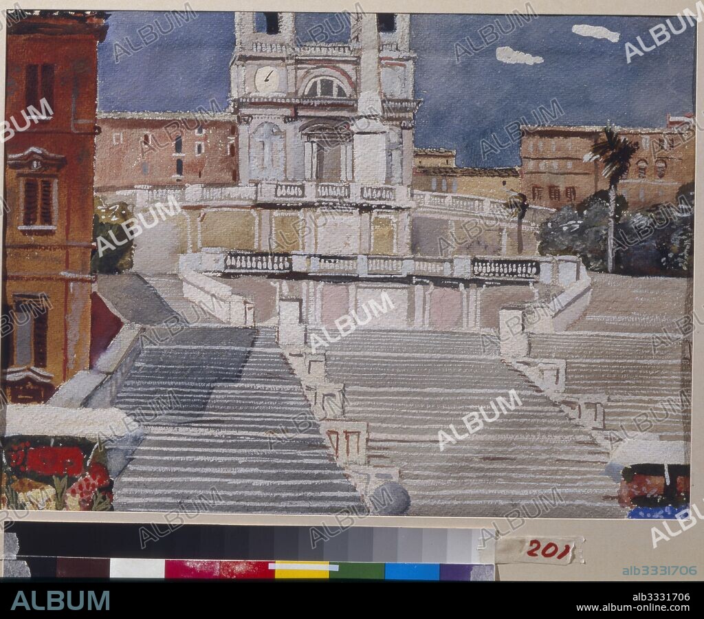 ALEXANDER DEINEKA. The Place of Spain (Piazza di Spagna) in Rome.