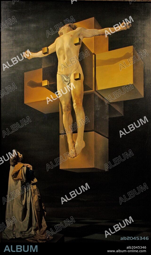 SALVADOR DALÍ. Salvador Dali. Spanish, 1904-1989. Crucifixion (Corpus Hypercubus), 1954. Oil on canvas. Dali fused his interests in Catholicism, mathematics and science to create this new interpretation of an oft-depicted subject. .
