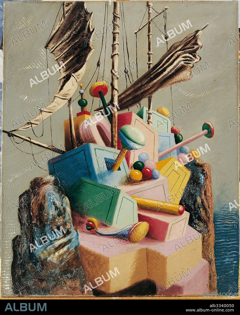 ANDREA DE CHIRICO. The lost boat (Le navire perdu).