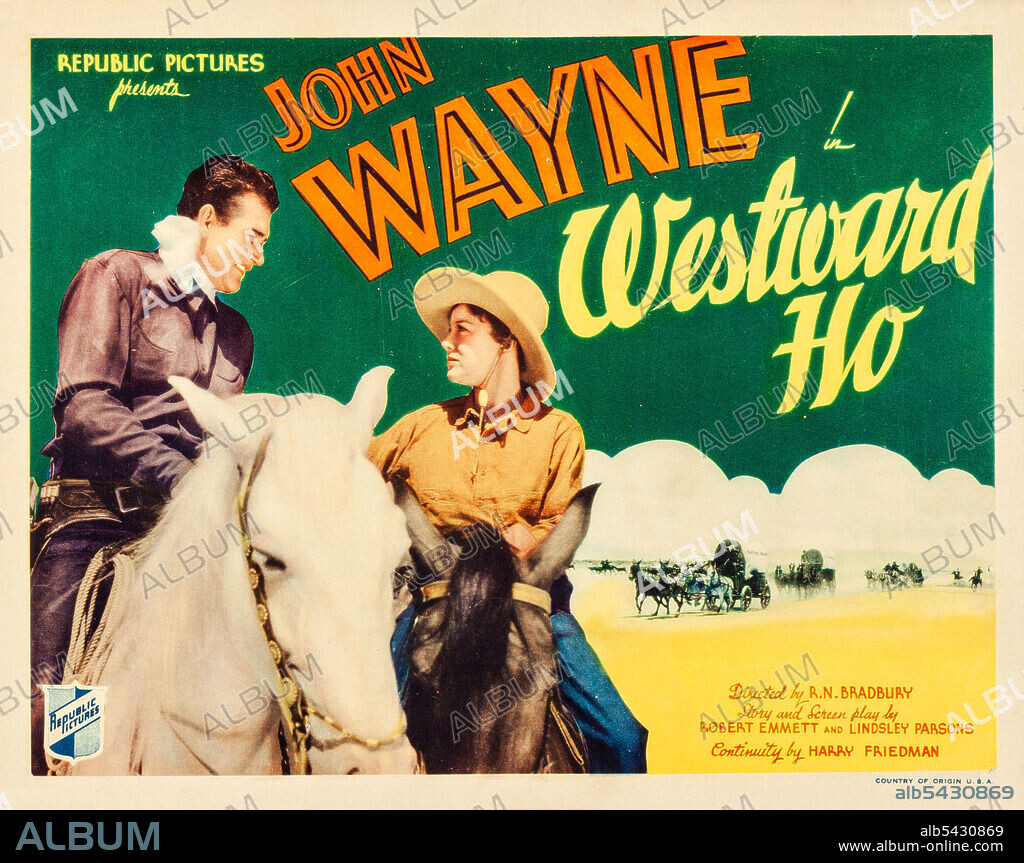 JOHN WAYNE in WESTWARD HO, 1935, directed by ROBERT N. BRADBURY. Copyright REPUBLIC PICTURES.