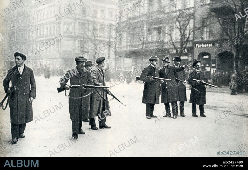 1919 Germany Berlin Sparticist uprsiring-The Spartacus League (German: Spartakusbund) was a Marxist revolutionary movement organized in Germany during World War I. The League was named after Spartacus, leader of the largest slave rebellion of the Roman Republic. It was founded by Karl Liebknecht, Rosa Luxemburg, Clara Zetkin, and others. The League subsequently renamed itself the Kommunistische Partei Deutschlands (KPD), joining the Comintern in 1919. Its period of greatest activity was during the German Revolution of 1918, when it sought to incite a revolution by circulating the newspaper Spartacus Letters.On January 8 1919 the KPD left the Revolution Committee after USPD representatives had invited Friedrich Ebert for talks. While these took place, the workers found out about a flyer published by Vorwärts titled 'Die Stunde der Abrechnung naht!' (The hour of vengeance is coming soon!) and about the Freikorps (anti-Republican paramilitary organizations, who fought the Weimar Republic and the November Revolution), whom the SPD administration had hired to suppress the workers. Ebert had ordered defense minister Gustav Noske, also a member of the SPD, to do so on January 6. Then the Revolution Committee stopped talks with the SPD. The Spartacist League then called for its members to take part in armed combat.