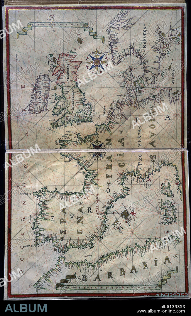 AUTOR LIBRE 01307. MAPA DE ESPAÑA IRLANDA INGLATERRA FRANCIA NORUEGA BALEARES.