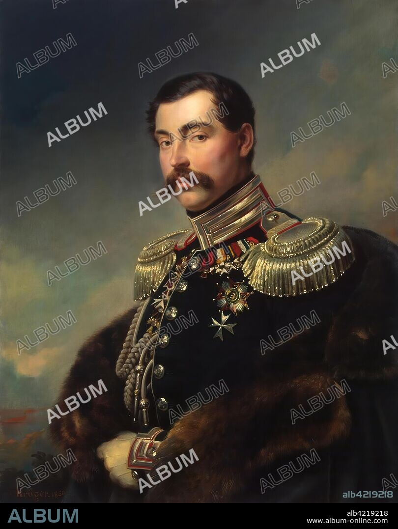 FRANZ KRüGER. 'Portrait of Prince Andrei Obolensky'. Germany, 1850. Dimensions: 92x73 cm.