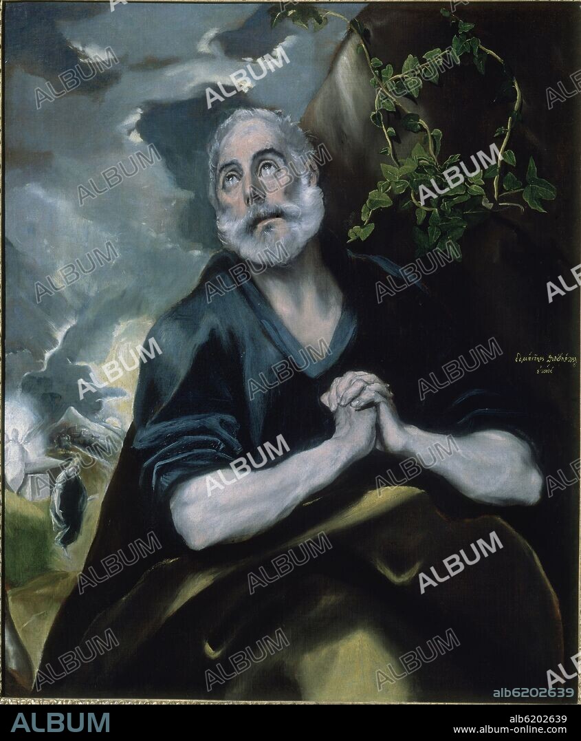 EL GRECO. 'Las lágrimas de San Pedro', hacia 1580-1589, Óleo sobre lienzo, 108 x 89,6 cm.