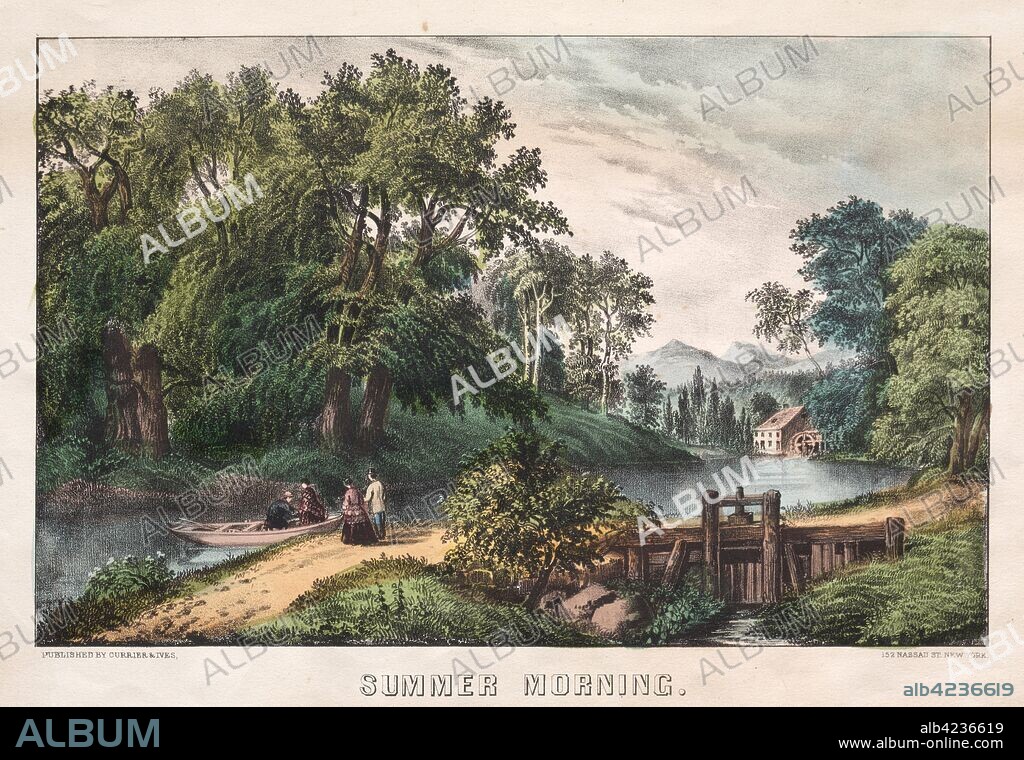 Summer Morning, c. 1838-72. And James Merritt Ives (American, 1824-1895), Nathaniel Currier (American, 1813-1888). Lithograph, hand colored.