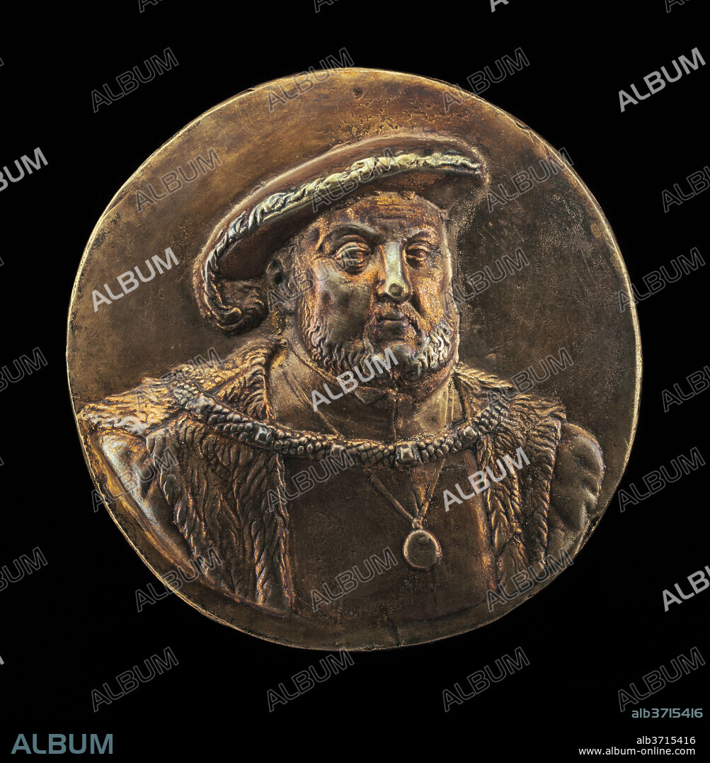 STYLE OF HANS SCHWARZ. Henry VIII, 1491-1547, King of England 1509. Dimensions: overall (diameter): 9.87 cm (3 7/8 in.)  gross weight: 407.06 gr (0.897 lb.). Medium: silvered brass.