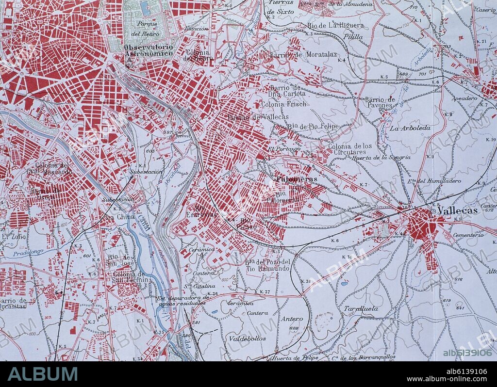 MAPA DE MADRID Y ALREDEDORES 1969-DET EXTRARRADIO:VALLECAS(CONJ 71517).