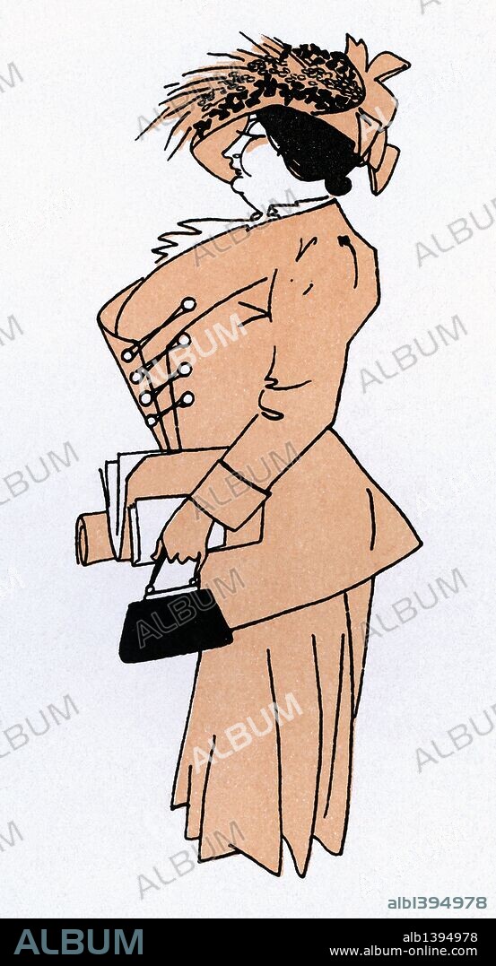 ROMÁN BONET SINTES "BON". Caricatura de Carmen de Burgos y Seguí, Colombine, (Rodalquilar, pedanía de Níjar, Almería, 1867-1932) fue una periodista, escritora, traductora y activista de los derechos de la mujer.Firmó también como Raquel, Honorine y Marianela. Año 1911.