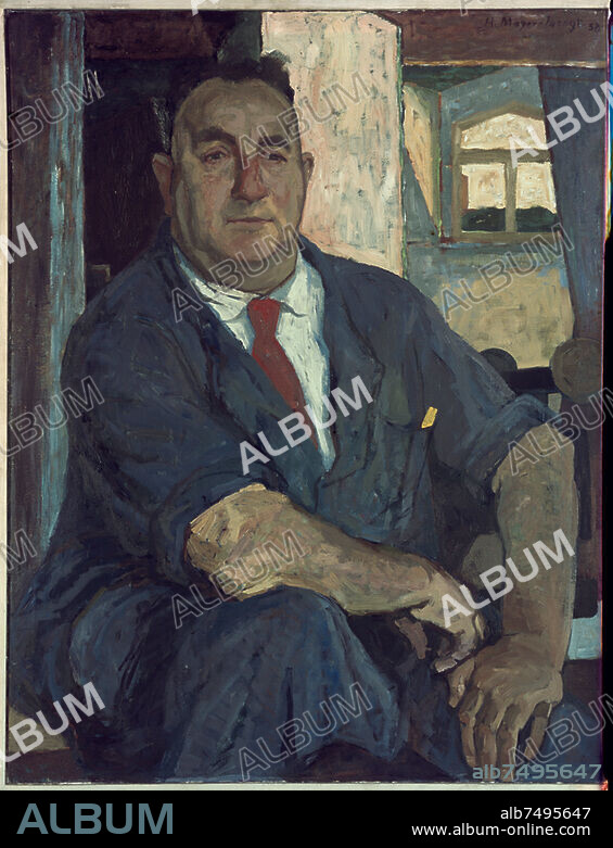 HANS MAYER-FOREYT. Mayer-Foreyt, Hans 1916-1981. "Genosse Willy Hertel", 1958. Öl auf Leinwand, 95 × 75 cm. ehemals: Kulturfonds der DDR.