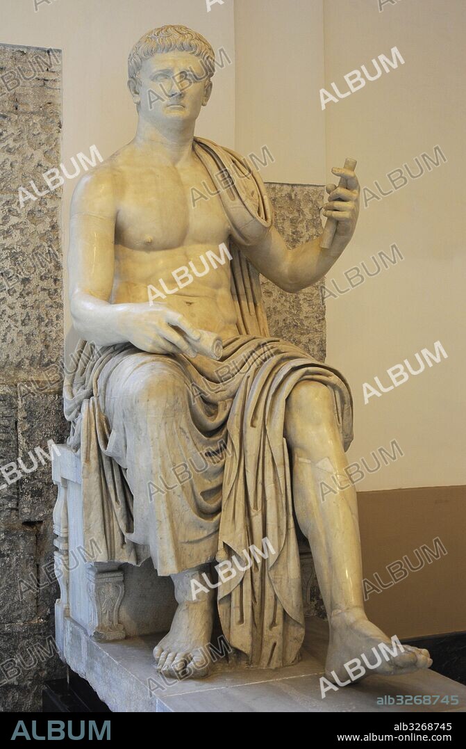 Claudius (10Bc-54 AD). Roman emperor from 41-54. Julio-Claudian dynasty. Statue from Augusteum, Herculaneum, Italy. National Arhaeological Museum. Naples. Italy.