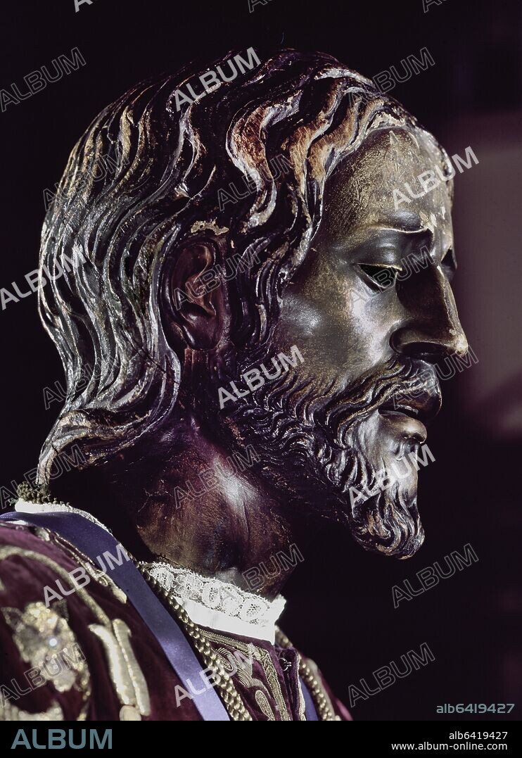 JUAN DE MESA O LUIS DE PEÑA O FRANCISCO OCAMPO. IMAGEN DEL CRISTO DE MEDINACELI SIN LA CORONA DE ESPINAS - SIGLO XVII.