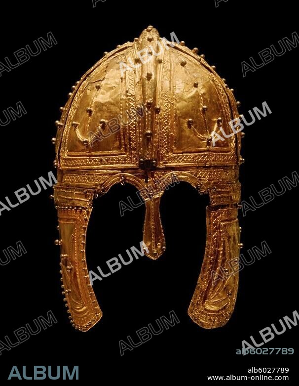 Roman, c. 320 AD.-Helmet.-Silver, gilded, Iron, 28,5 x 20 x 20 cm. Place of discovery: Deurne (Netherlands) Inv.Nr. k 1911/4.1-5.