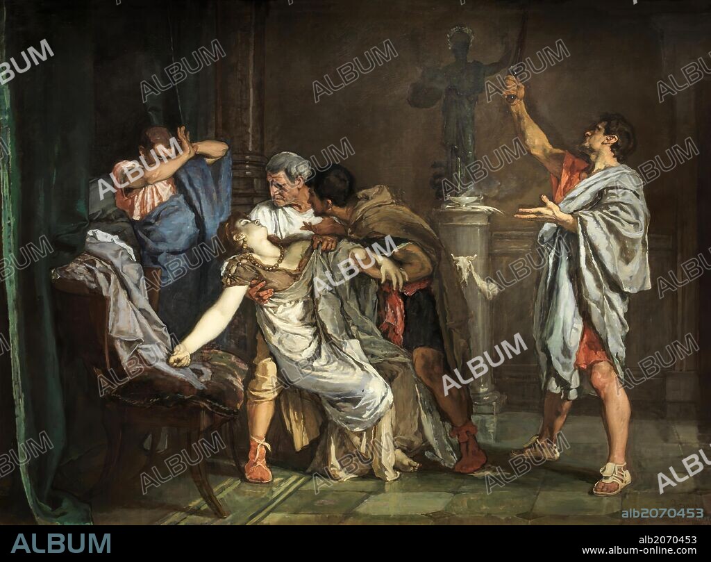 Eduardo Rosales Gallinas / 'The Death of Lucretia', 1871, Spanish School, Oil on canvas, 258 cm x 347 cm, P04613.