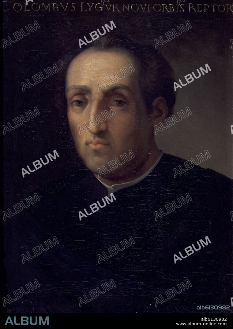 RETRATO DE CRISTOBAL COLON (1451/1506)- NAVEGANTE Y DESCUBRIDOR DE AMERICA - COPIA DE 1848.
