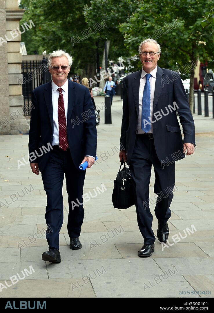 Photograph of David Davis. David Michael Davis MP (1948-) a British Conservative Party politician who served as Secretary of State for Exiting the European Union from July 2016 to July 2018 and has served as Member of Parliament for Haltemprice and Howden since 1997.