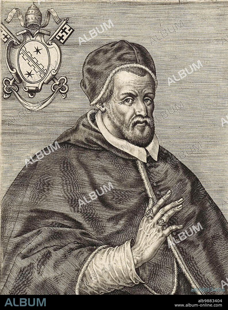 Gregory XIV (February 11, 1535 - October 16, 1591), Niccol Sfondrati, was Pope of the Catholic Church from 1590 to 1591, Historical, digitally restored reproduction from a 19th century original.