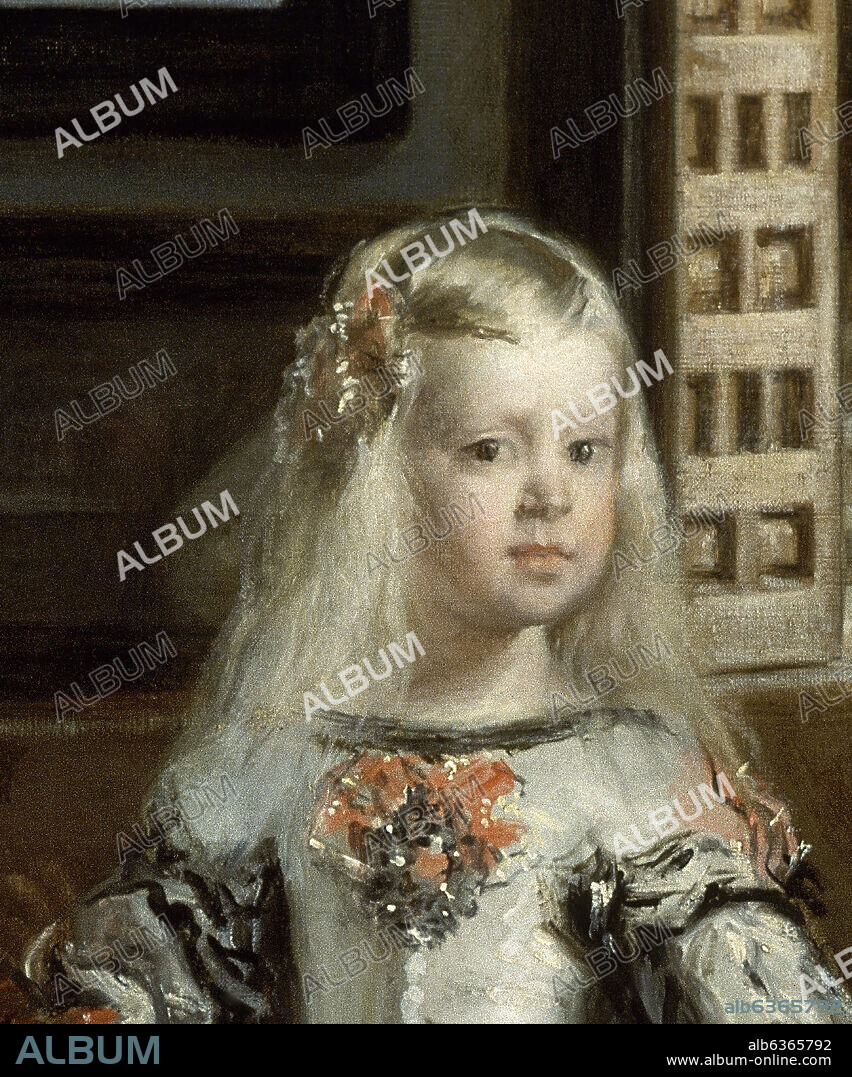 DIEGO VELAZQUEZ (1599-1660). DETALLE DE LA INFANTA MARGARITA - LAS MENINAS O LA FAMILIA DE FELIPE IV - 1656 - BARROCO ESPAÑOL - O/L - 318x276 - DESPUES DE LA RESTAU.