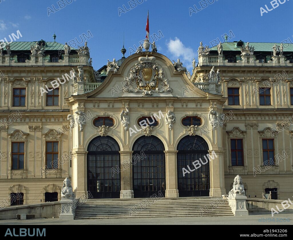 Belvedere. Upper Belvedere. 1717-1723. Built by Johann Lukas von Hildebrandt (1668-1745). Facade. Vienna. Austria.