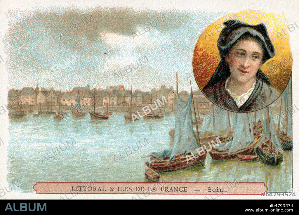 Sein. Chromo vers 1900, serie intitulee 'Littoral et iles de la France'. Illustration anonyme. Credit : Collection IM/KHARBINE-TAPABOR.
