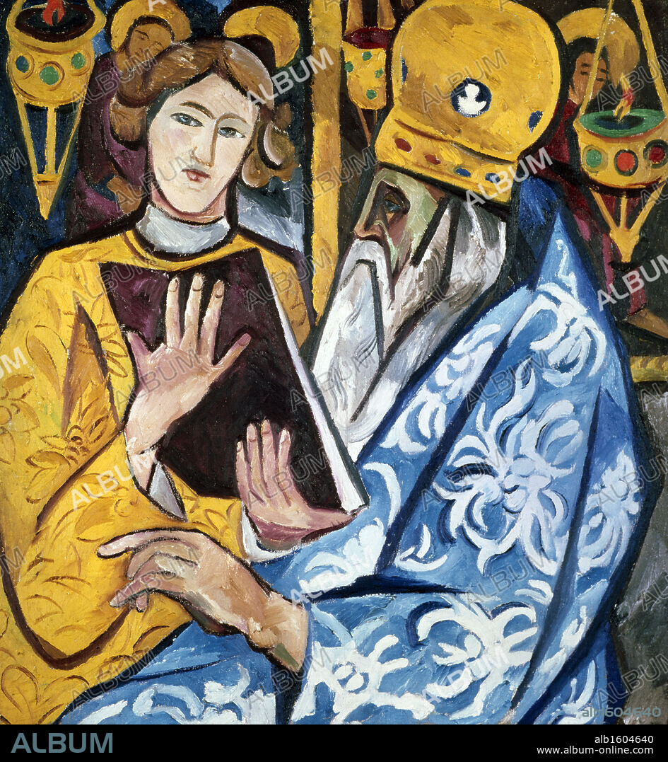 NATALIJA SERGEEVNA GONCAROVA. Russia, Moscow, The State Tretyakov Gallery, The Bishop by Natalia Sergeevna Goncharova, oil on canvas, 1911, (1881-1962).