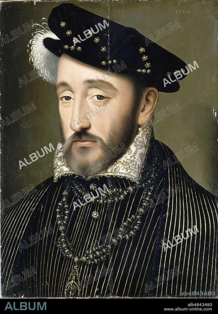 FRANÇOIS CLOUET. Portrait of King Henry II of France (1519-1559).