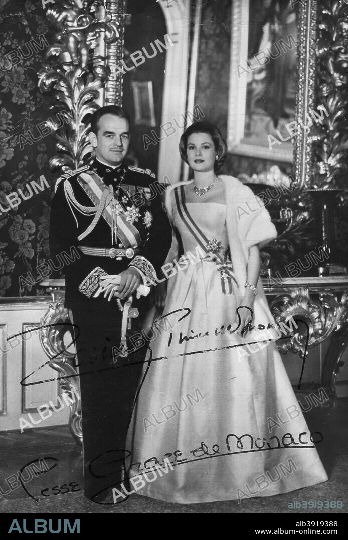 Prince Rainier III and Princess Grace of Monaco, 20th century. American actress Grace Kelly (1929-1982) married Prince Rainier of Monaco in 1956 and became Grace, Princess of Monaco. She was tragically killed in a car accident in 1982.