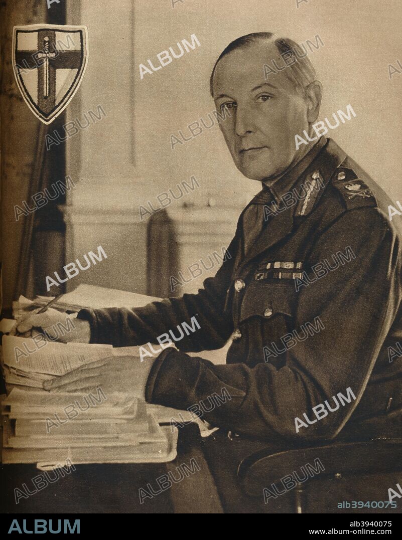 'Leader of Britain's Crusaders', 1942. General Sir Kenneth Arthur Noel Anderson (1891-1959), British Army officer in both the First and Second World Wars. From The War Illustrated Volume 6 edited by Sir John Hammerton. [The Amalgamated Press Ltd, London, 1942].