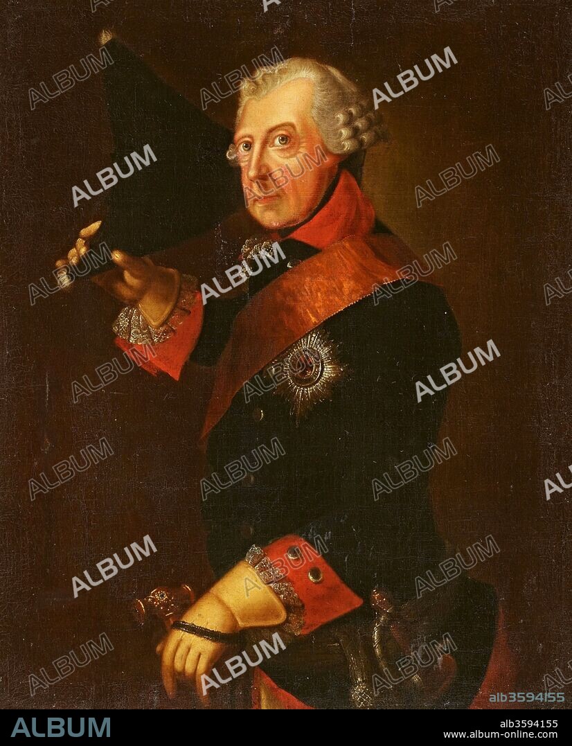 JOHANN HEINRICH FRANKE. Portrait of Frederick II of Prussia (1712-1786).